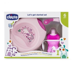 CHICCO- CONJ. PAPA 6M+ COLHER ROSA