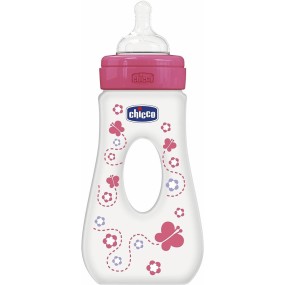 CHICCO- BIBERAO PASSEIO WB 240ML GIRL SILICONE