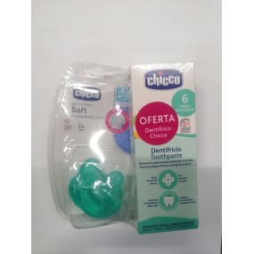 CHICCO- CHUPETA SOFT AZUL 0-6M+ SIL + OFERTA DENTRIFICO