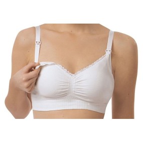 CARR- ORGANIC MATERNITY & NURSING BRA WHITE S