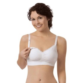 CARR- ORGANIC MATERNITY & NURSING BRA WHITE S