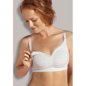 CARR- ORGANIC MATERNITY & NURSING BRA WHITE M