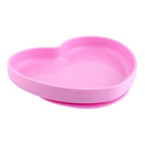 CHICCO- PRATO SILICONE HEART PINK