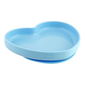 CHICCO- PRATO SILICONE HEART BLUE